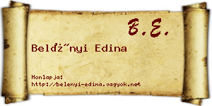 Belényi Edina névjegykártya