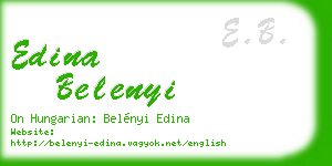 edina belenyi business card